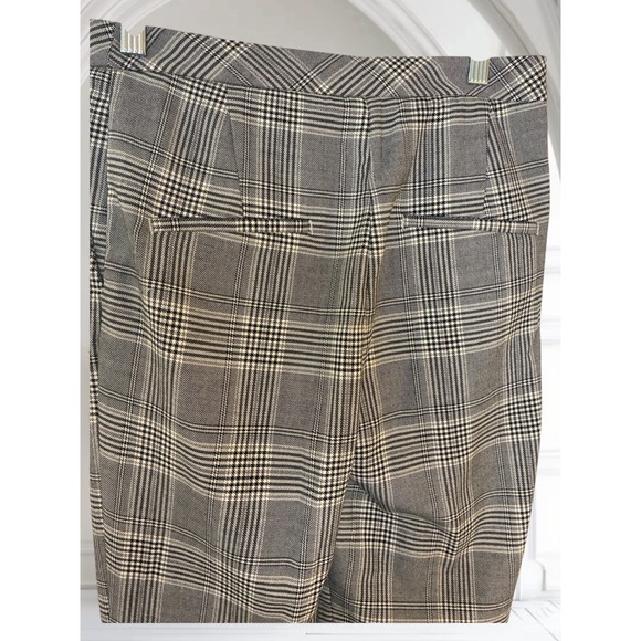 H&M Plaid Ankle Pants Size 2 Gray Career Casual Stretch Trousers - Picture 3 of 16